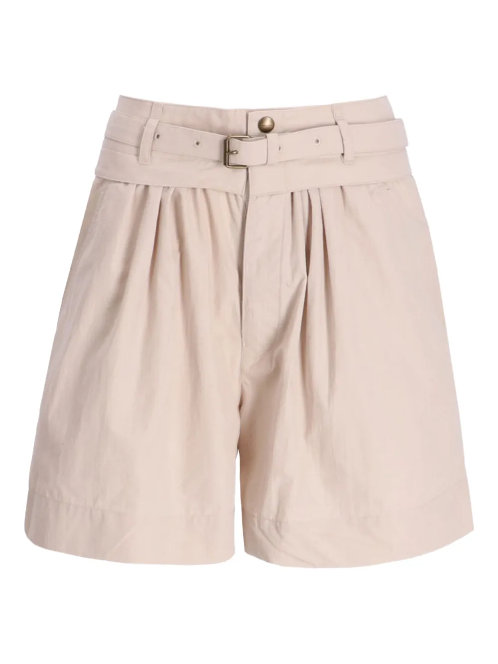 Isabel Marant Danica Ga Belted Pleated Shorts In Neutral