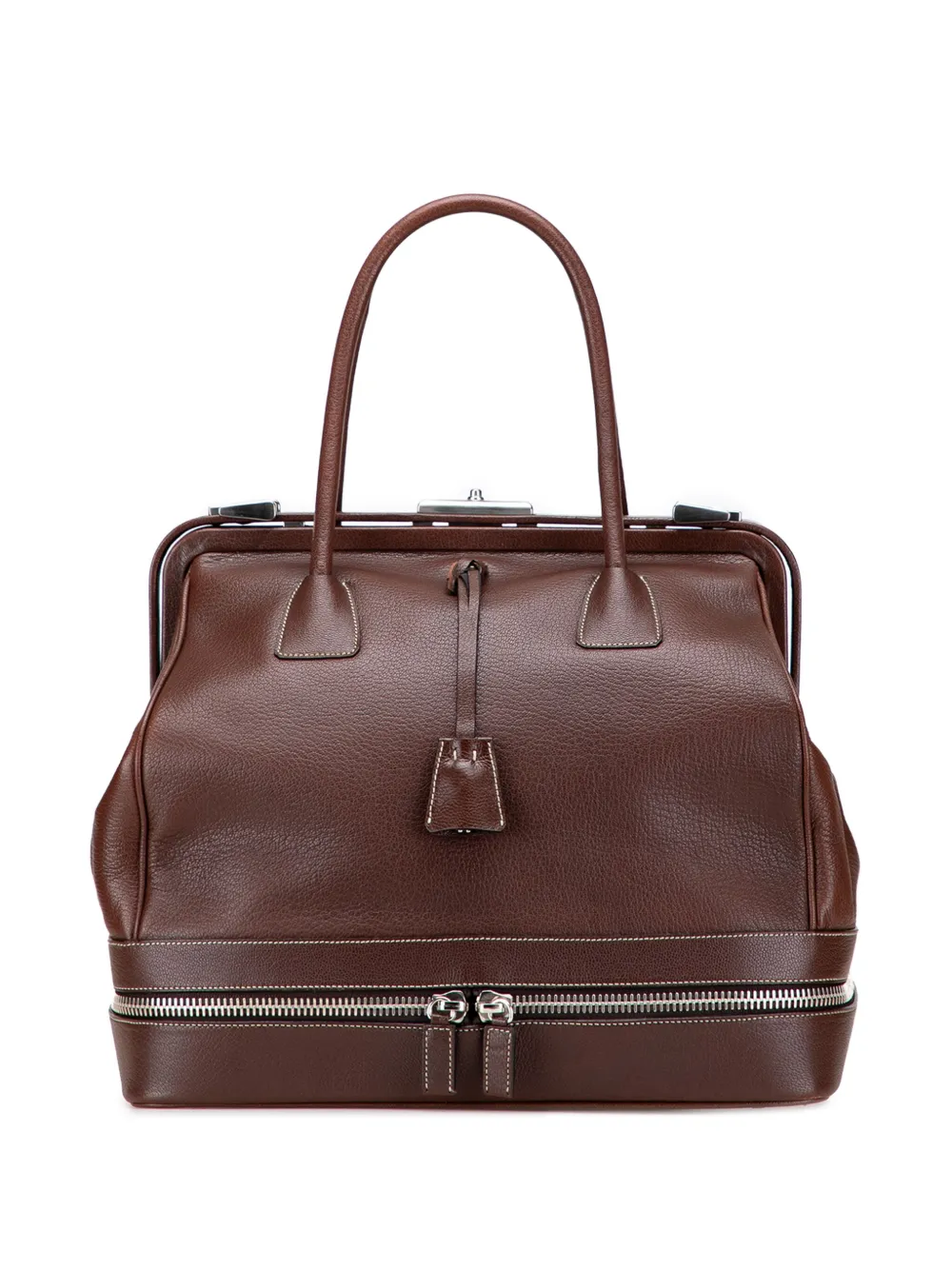 Prada Pre-Owned 2000-2013 Large Goatskin Frame Bag handbag - ブラウン Prada Pre-Owned 2000-2013 Large Goatskin Frame Bag handbag - ブラウン