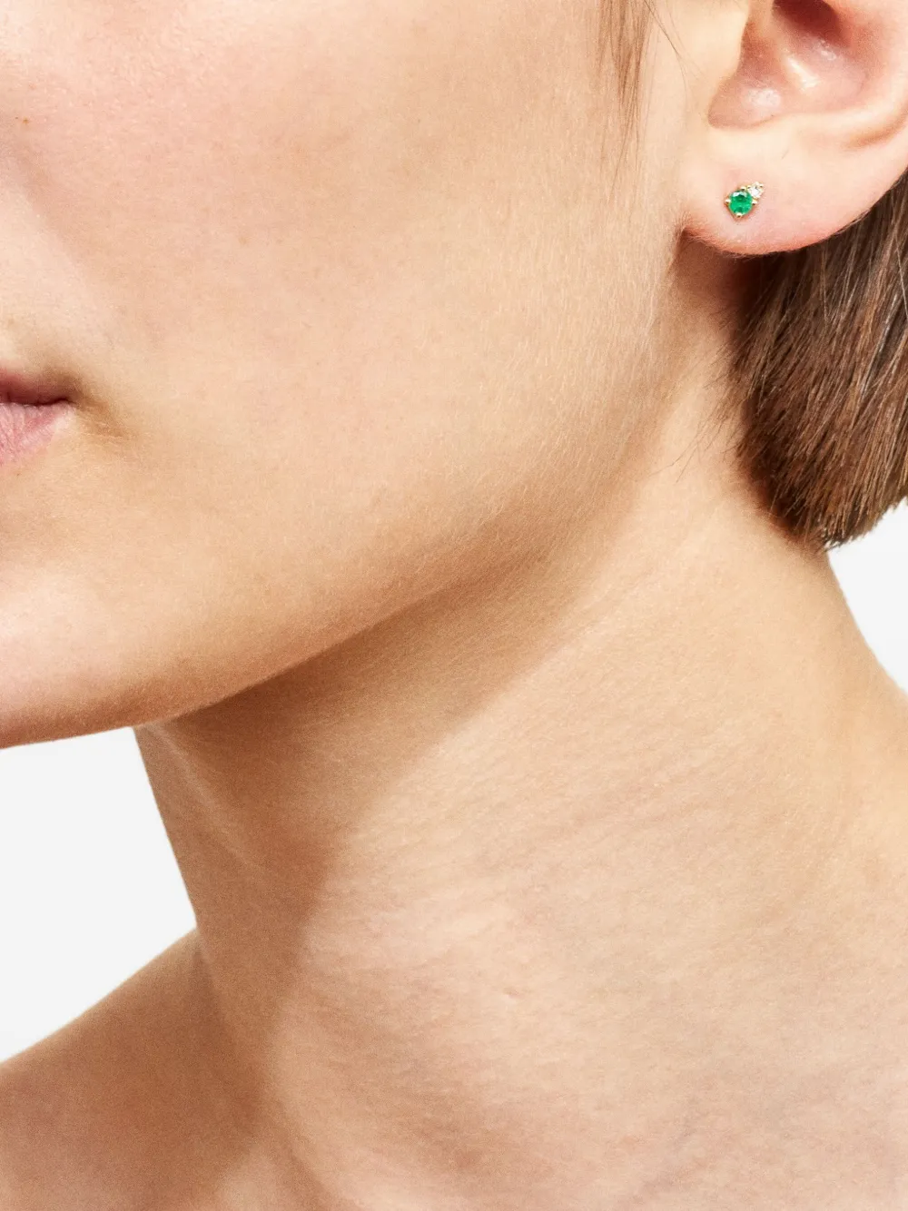 We by WHITEbIRD 18K yellow gold Aurore emerald and diamond earring - We by WHITEbIRD 18K yellow gold Aurore emerald and diamond earring -