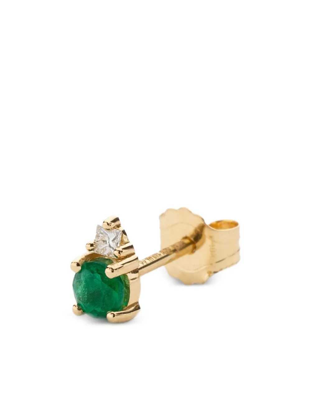 We by WHITEbIRD 18K yellow gold Aurore emerald and diamond earring - Oro