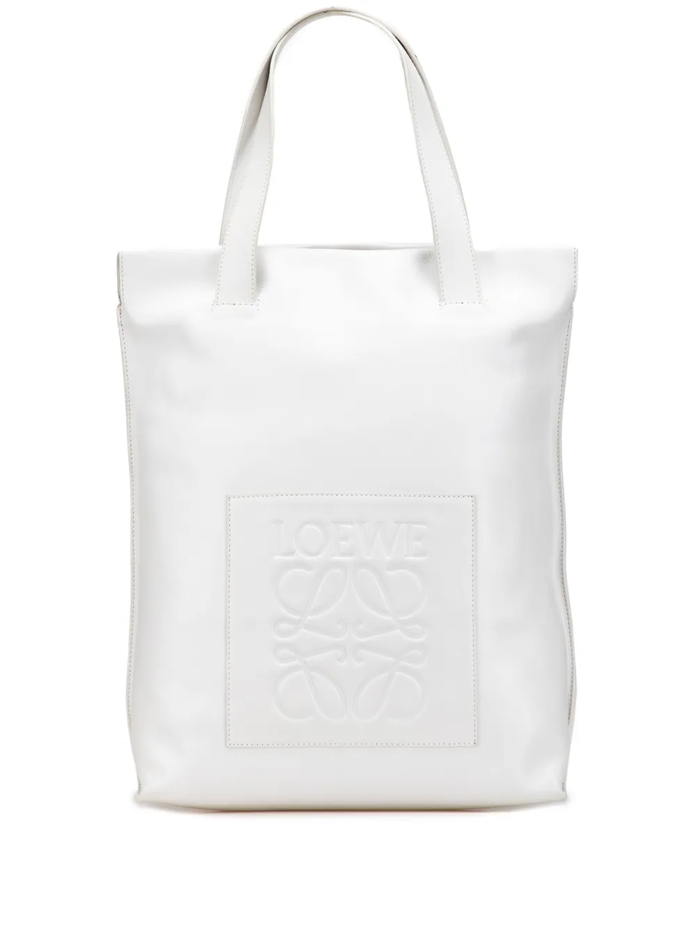 Loewe Pre-Owned 2014 Anagram Leather Shopper tote bag - ホワイト Loewe Pre-Owned 2014 Anagram Leather Shopper tote bag - ホワイト