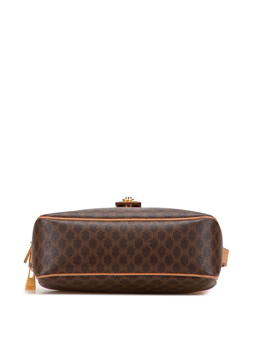 Pre-owned Celine 2014 Macadam Coated Canvas Crossbody Bag In Brown