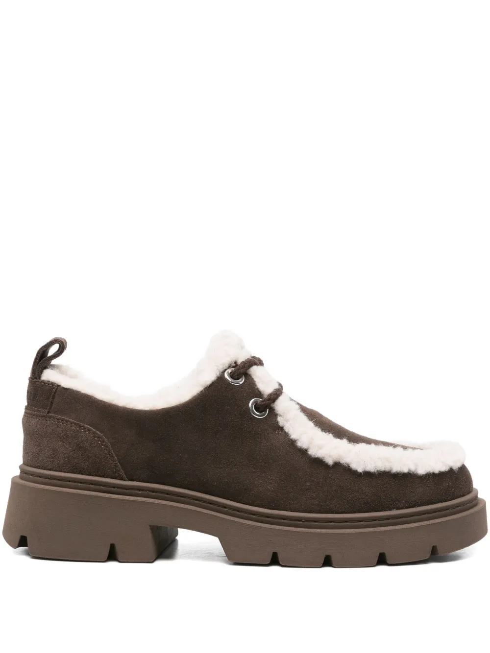 Inuikii Mocabee Curly derby schoenen met lammy afwerking Bruin