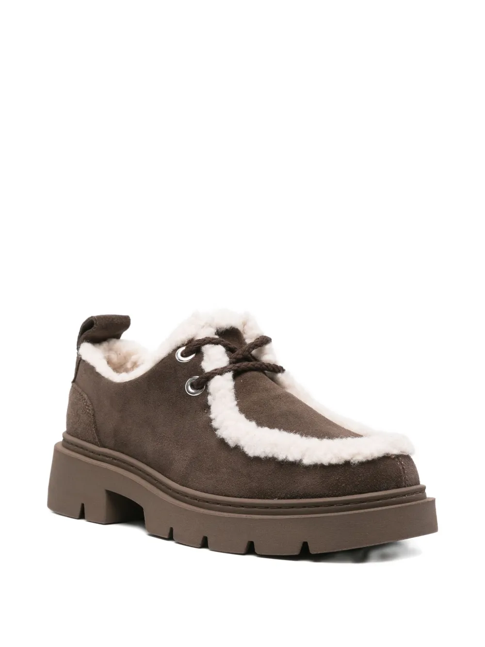 Inuikii Mocabee Curly derby schoenen met lammy afwerking Bruin
