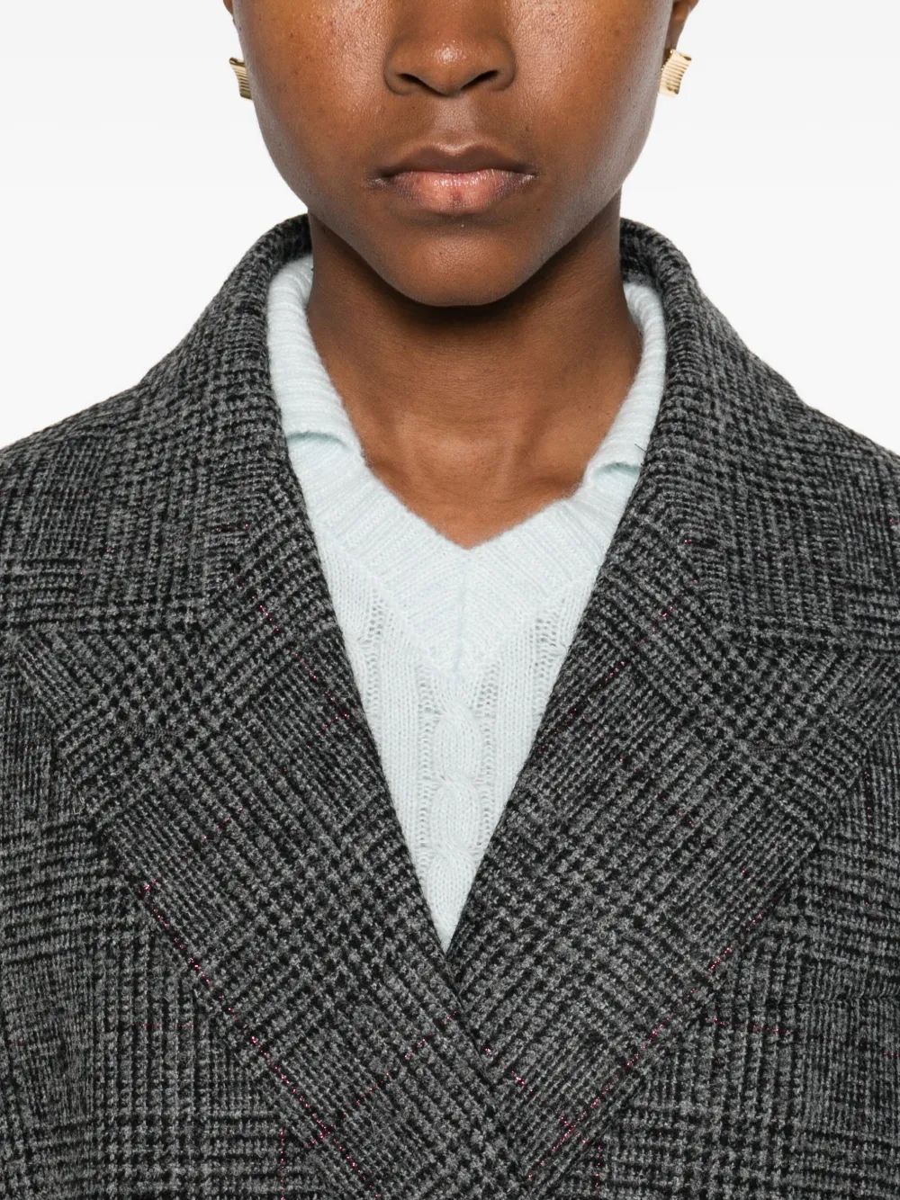 N°21 Double-breasted Checked Jacket In Gray