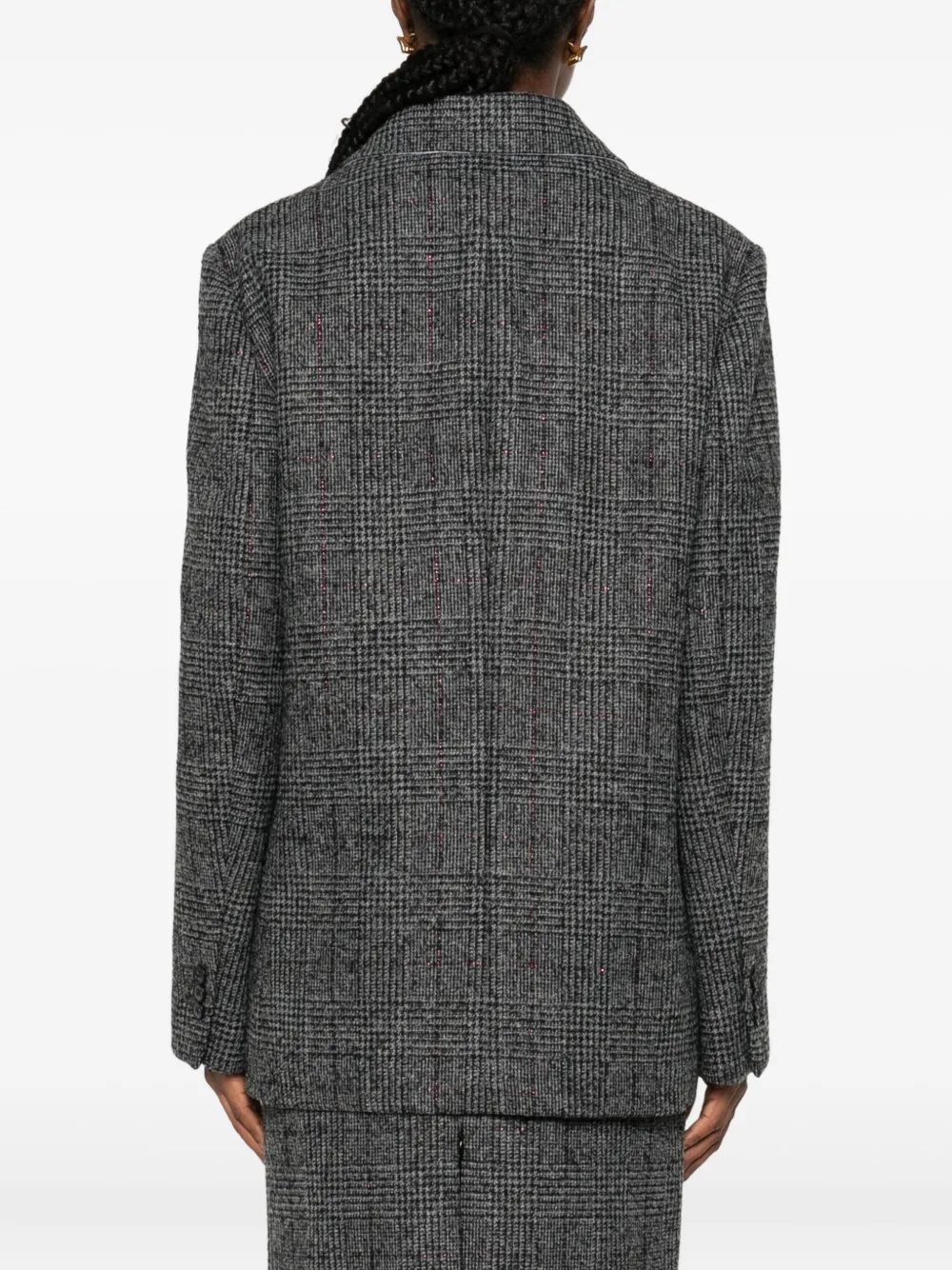N°21 Double-breasted Checked Jacket In Gray