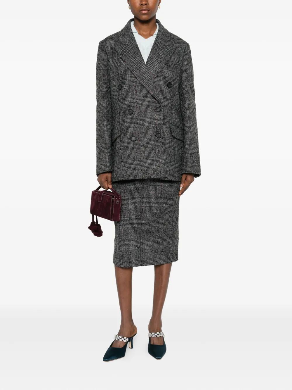 N°21 Checked Skirt In Gray