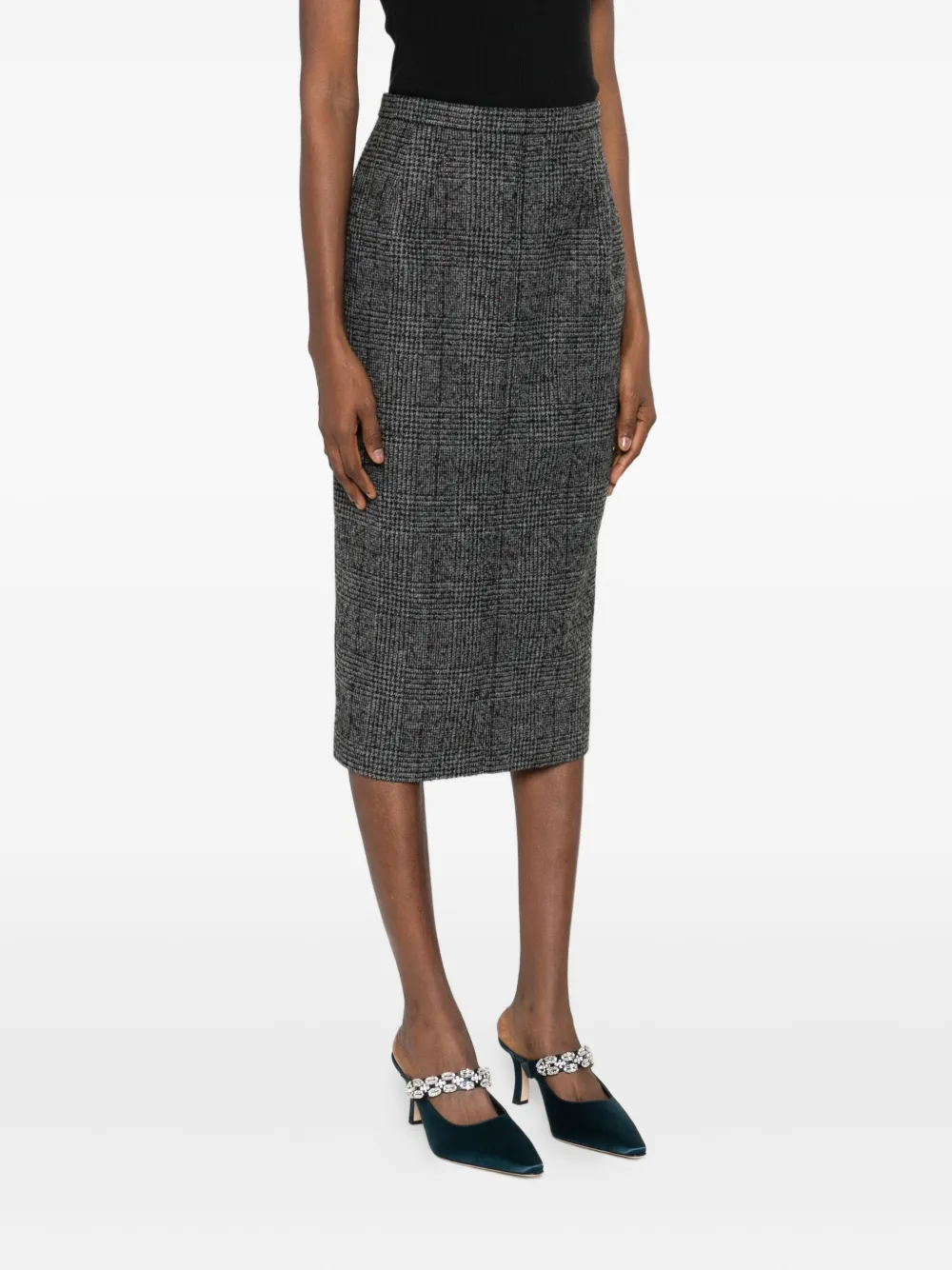 N°21 Checked Skirt In Gray