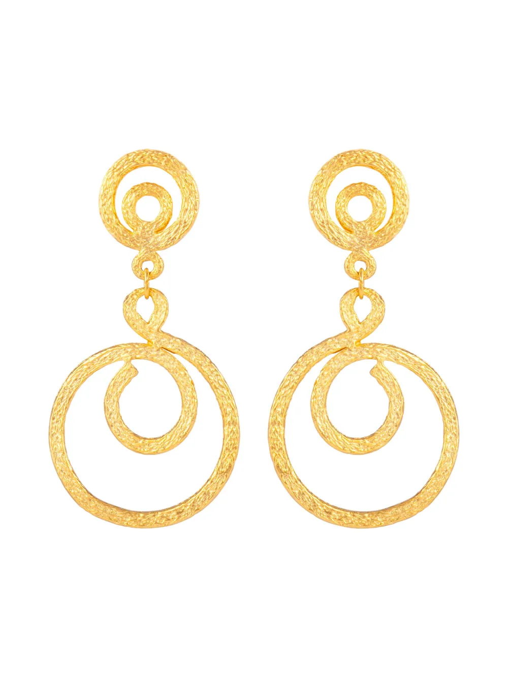 Susan Caplan Vintage 1980s stylised clip-on earrings | Gold | Image 1