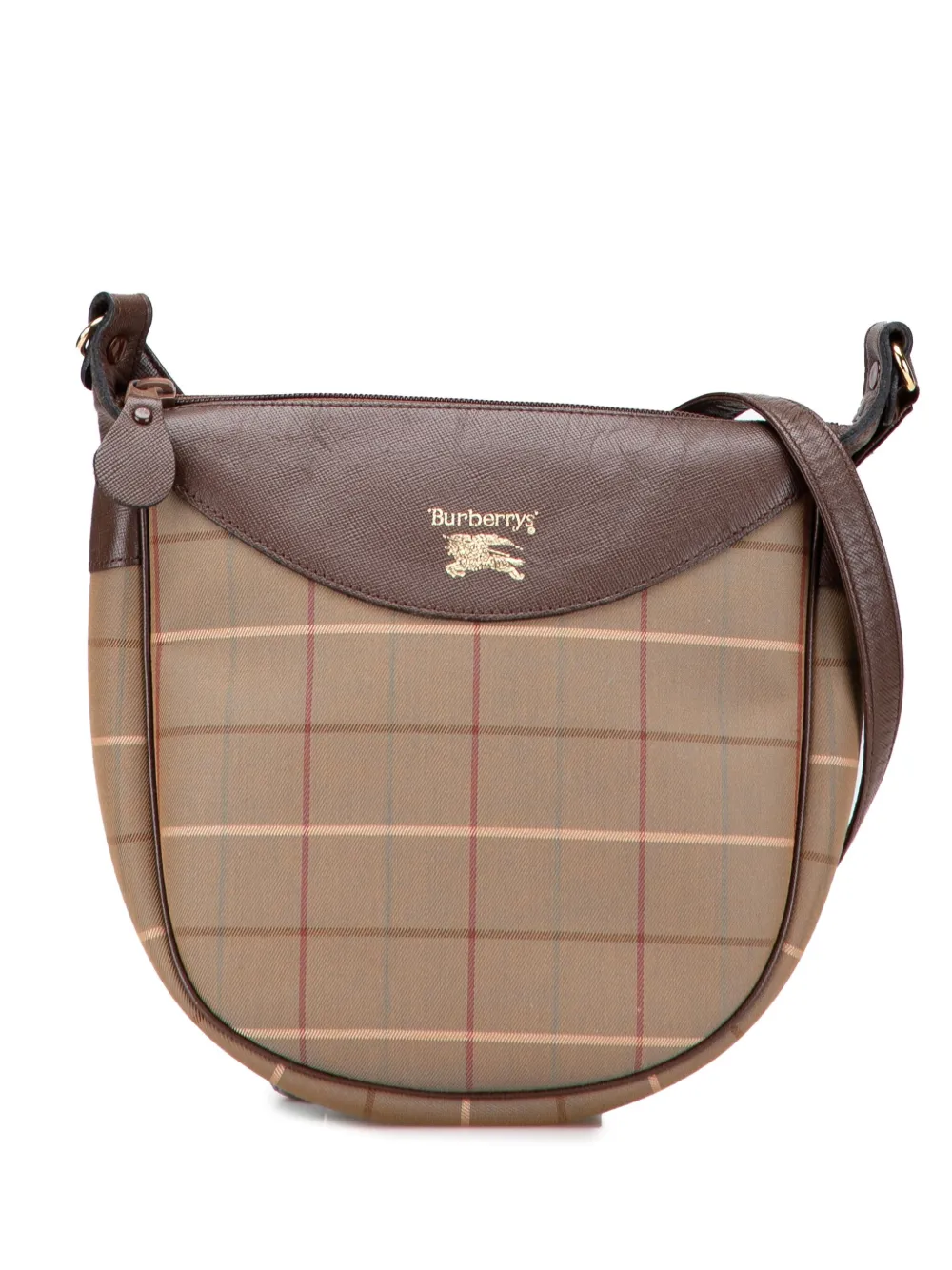 Pre-owned Burberry 20th Century Vintage Check Canvas Crossbody Bag In Brown