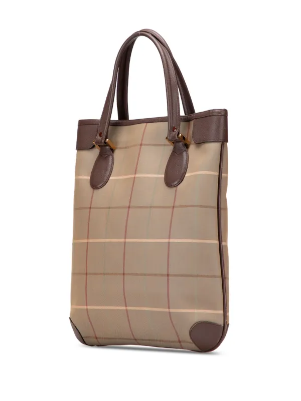 Burberry Pre-Owned Borsa Tote In Tela Con Motivo Vintage Check XX