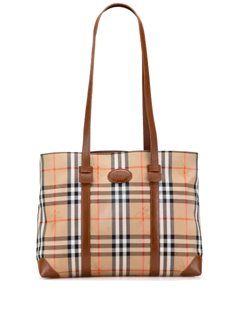 Burberry Pre-Owned Haymarket-ternet tote-taske i kanvas fra det 20. århundrede