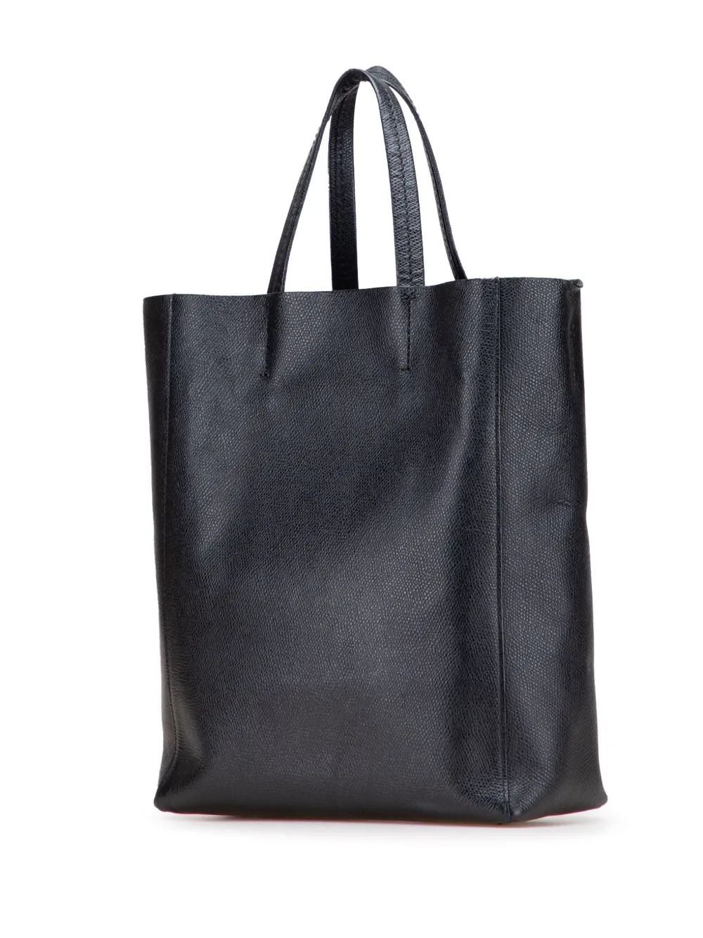 Pre-owned Celine 2015 Small Grained Calfskin Vertical Cabas Satchel In Black