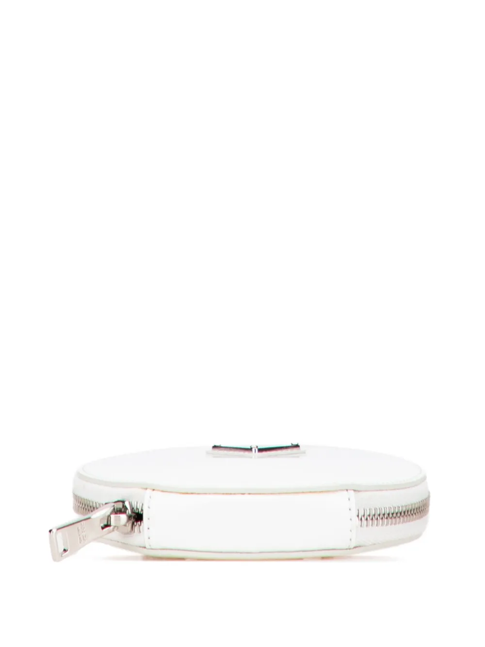 Pre-owned Prada 2013-2025 Spazzolato Round Chain Coin Crossbody Bag In White