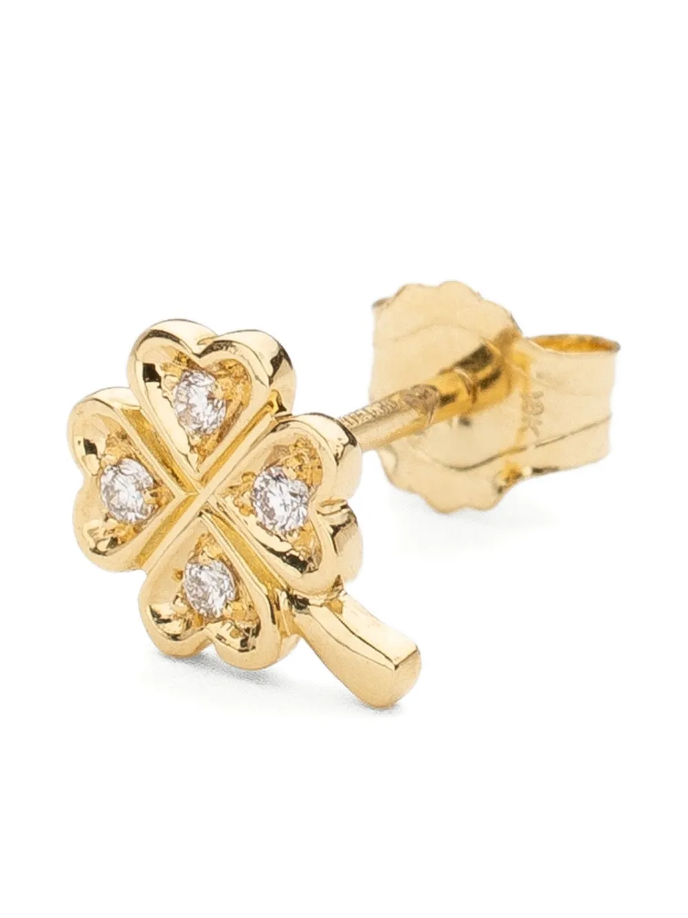 We by WHITEbIRD 18K yellow gold Clover diamond earrings | Image 2