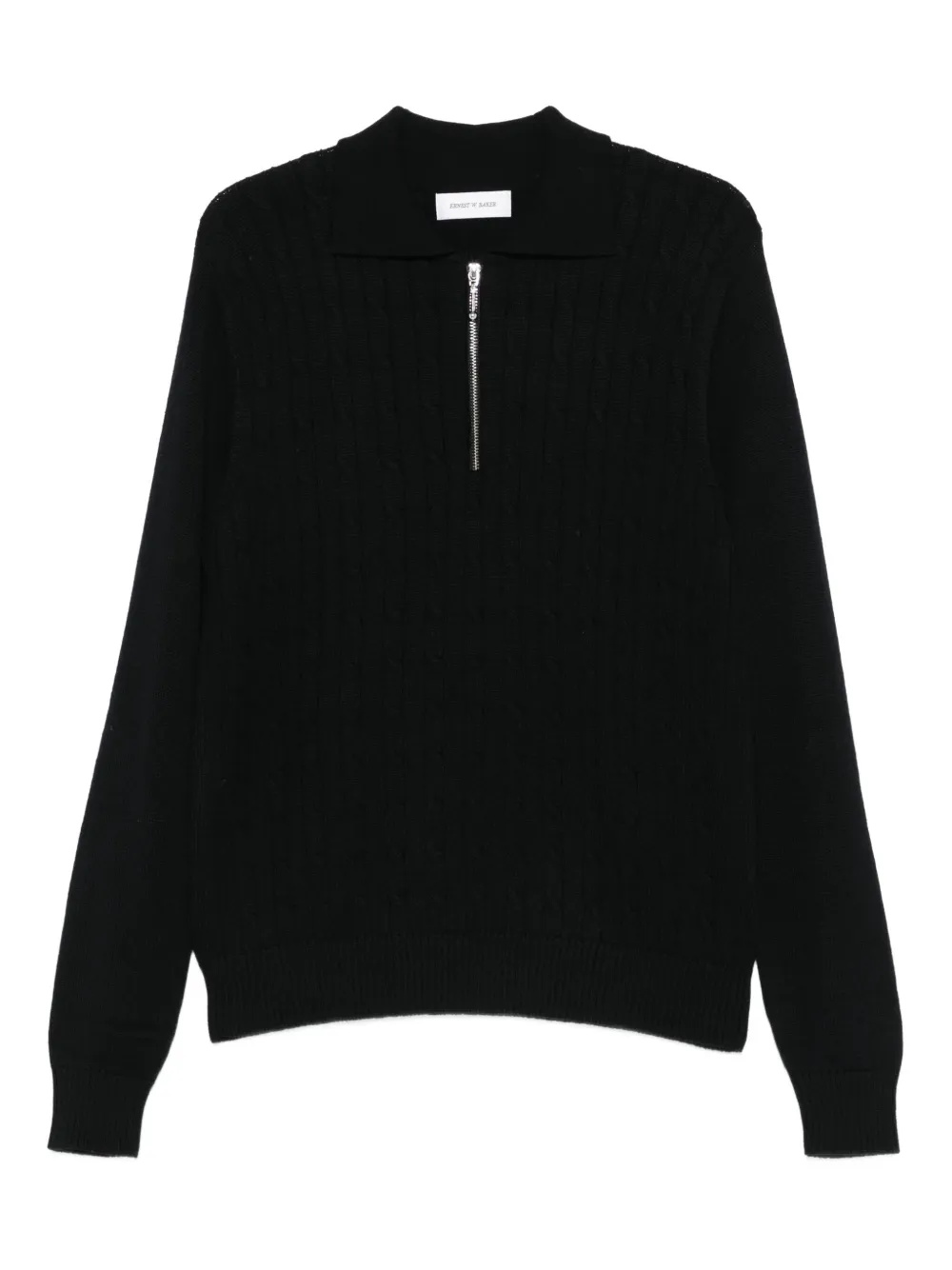 Ernest W. Baker cable-knit zip-front sweater | Black | Image 1