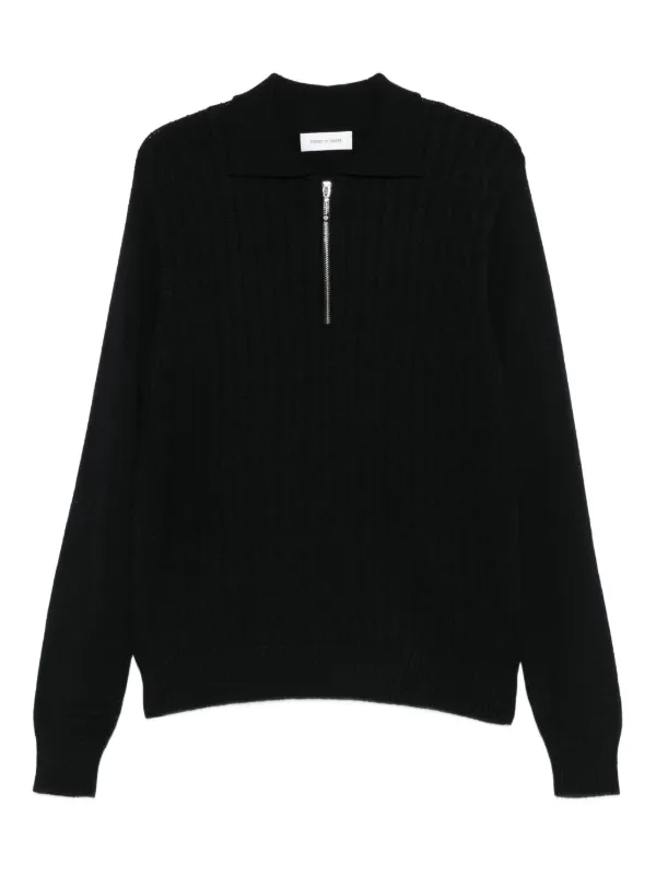 Cable Knit Sweater Black Zip Front Sweater Polo Ralph Lauren Cable