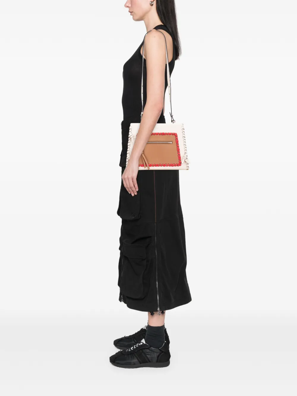 Fendi Pre-Owned 2010-2025 Small Bicolor Calfskin Whipstitch Runway satchel | Pre-Owned | Image 2