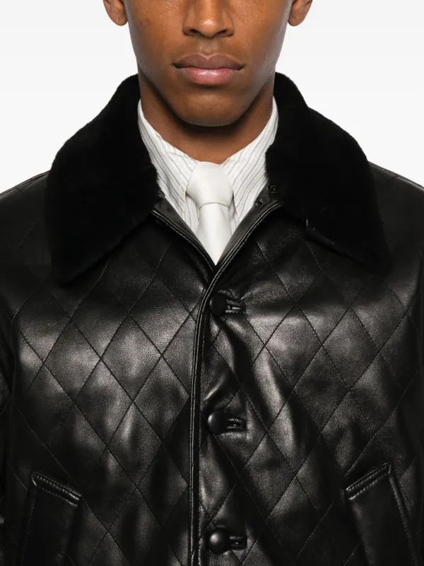 Ernest W. Baker キルティング レザージャケット | ブラック | FARFETCH JP