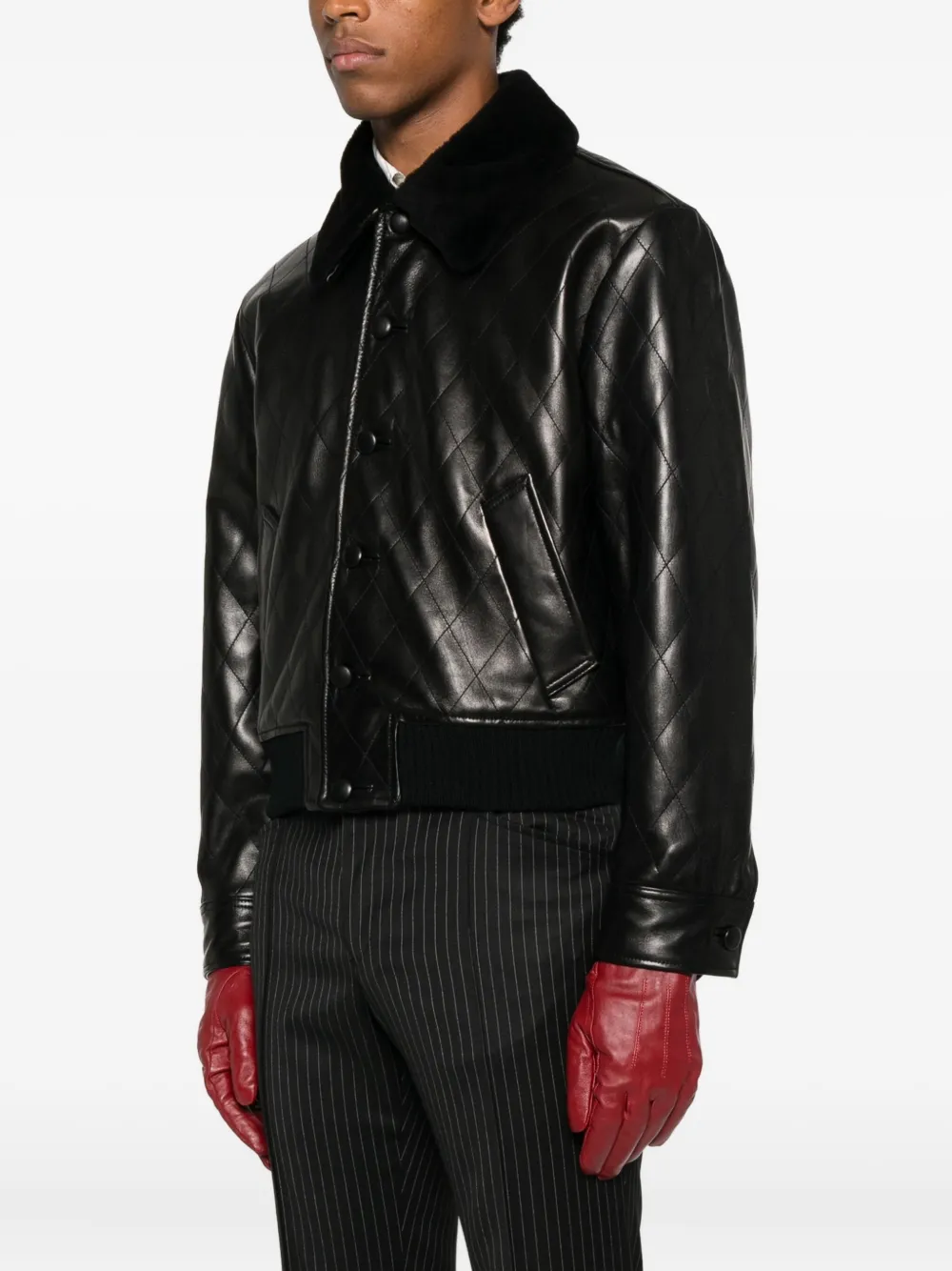 Ernest w baker キルティングレザージャケット Ernest W. Baker キルティング レザージャケット | ブラウン