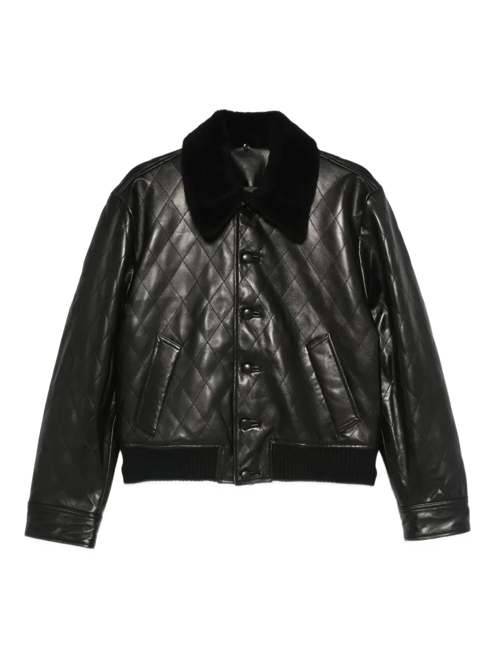 Ernest W. Baker quilted leather jacket | Black | Image 1