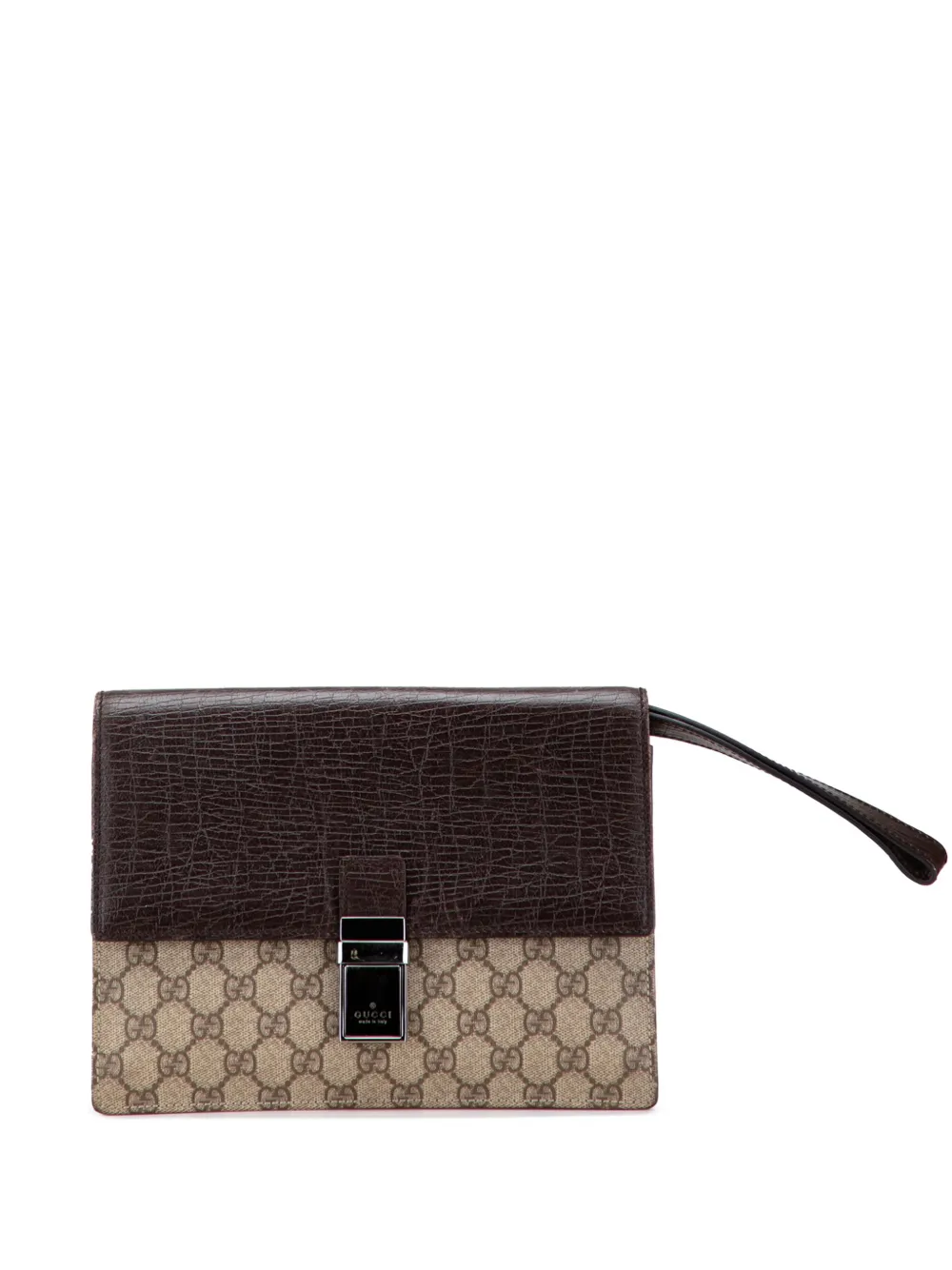 Gucci Pre-Owned 2000-2015 GG Supreme clutch bag - ブラウン Gucci Pre-Owned 2000-2015 GG Supreme clutch bag - ブラウン