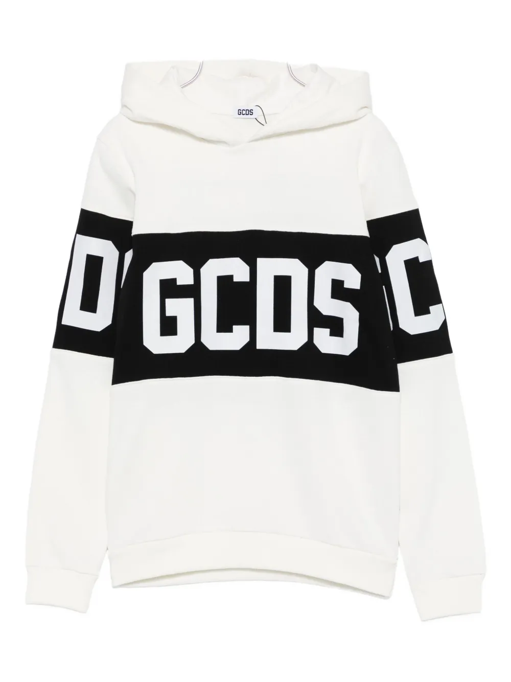 Gcds Logo-band Hoodie In White