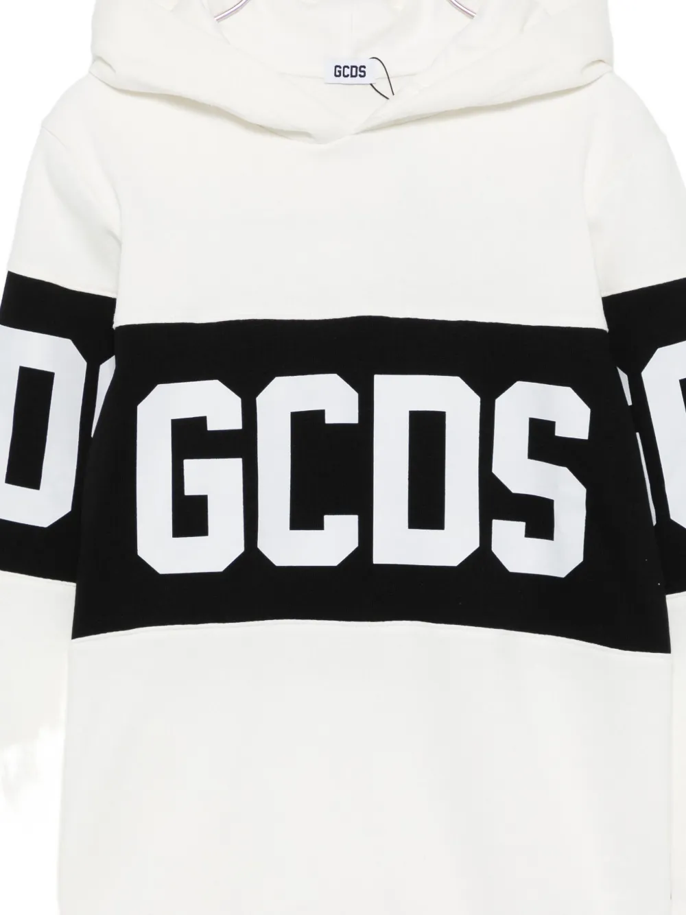 Gcds Logo-band Hoodie In White