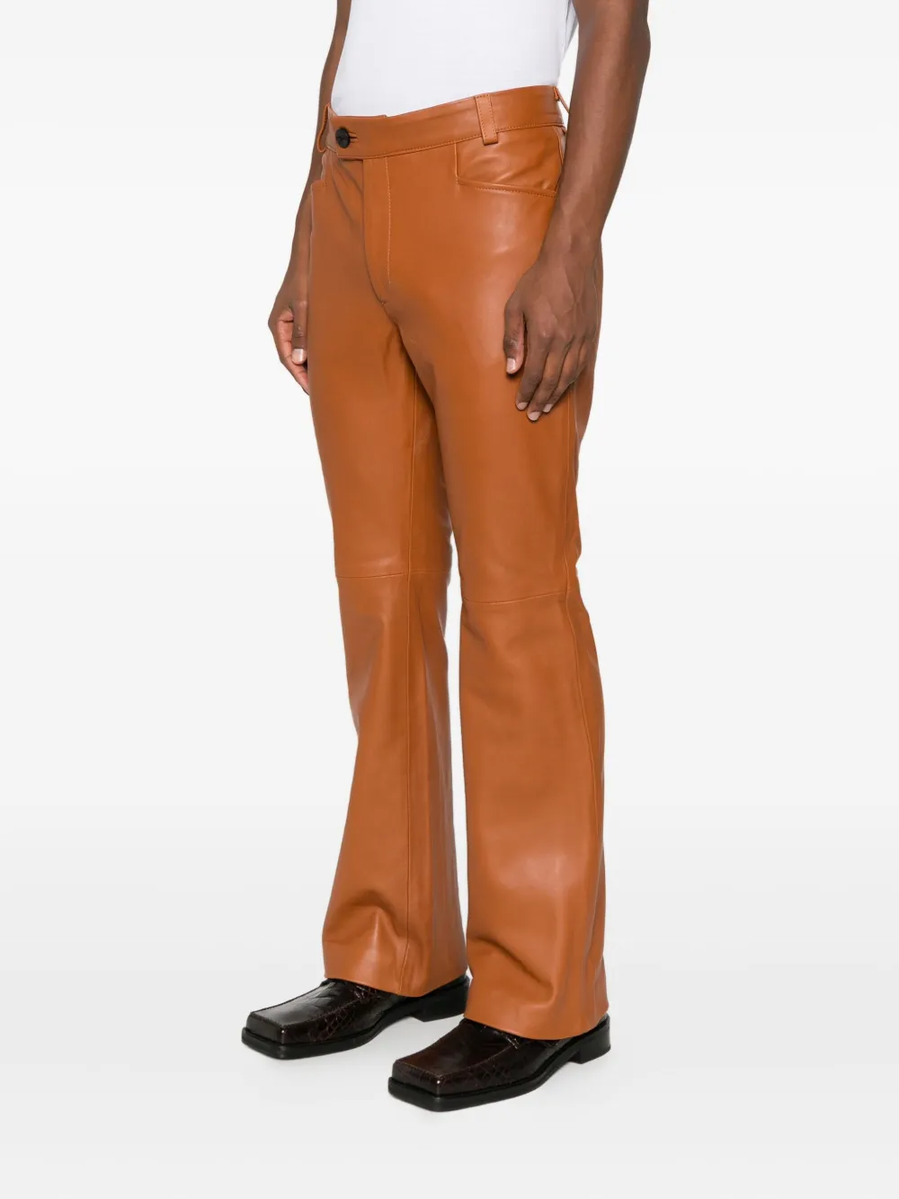 ERNEST W. BAKER ラムレザーショートパンツ ダークブラウン Ernest W. Baker レザーパンツ | ブラウン | FARFETCH JP