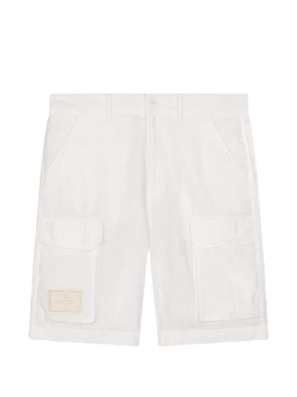 HOMIES MARBELLA logo-patch linen cargo shorts - White