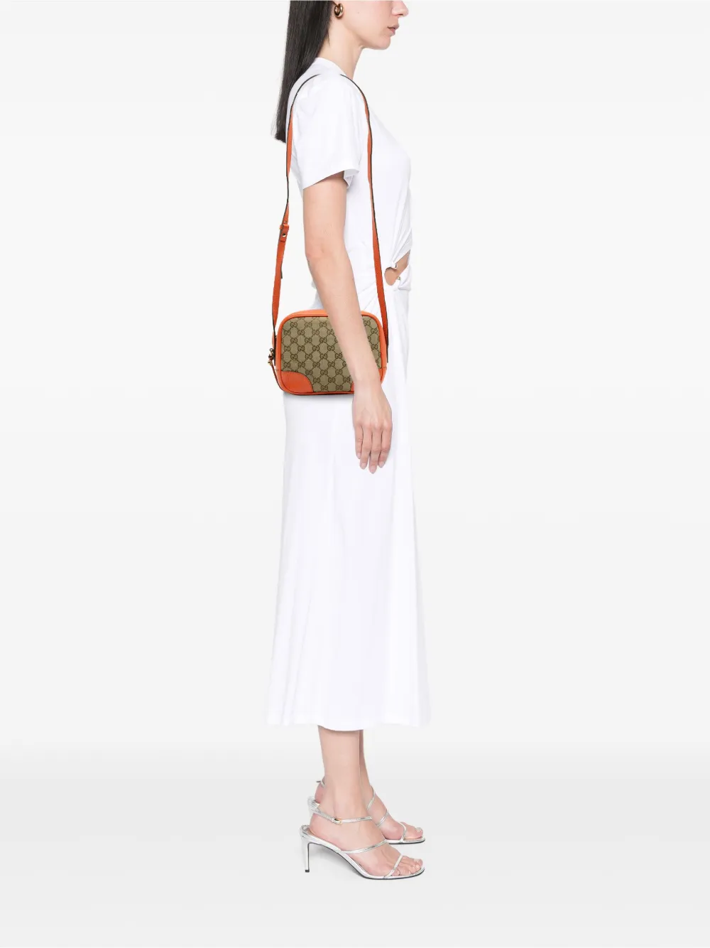 Pre-owned Gucci 2016-2025 Gg Canvas Bree Crossbody Bag In Brown