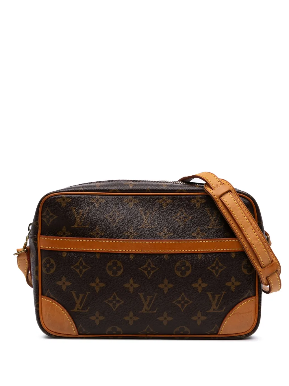 Pre-owned Louis Vuitton 2007 Monogram Trocadero 27 Crossbody Bag In Brown