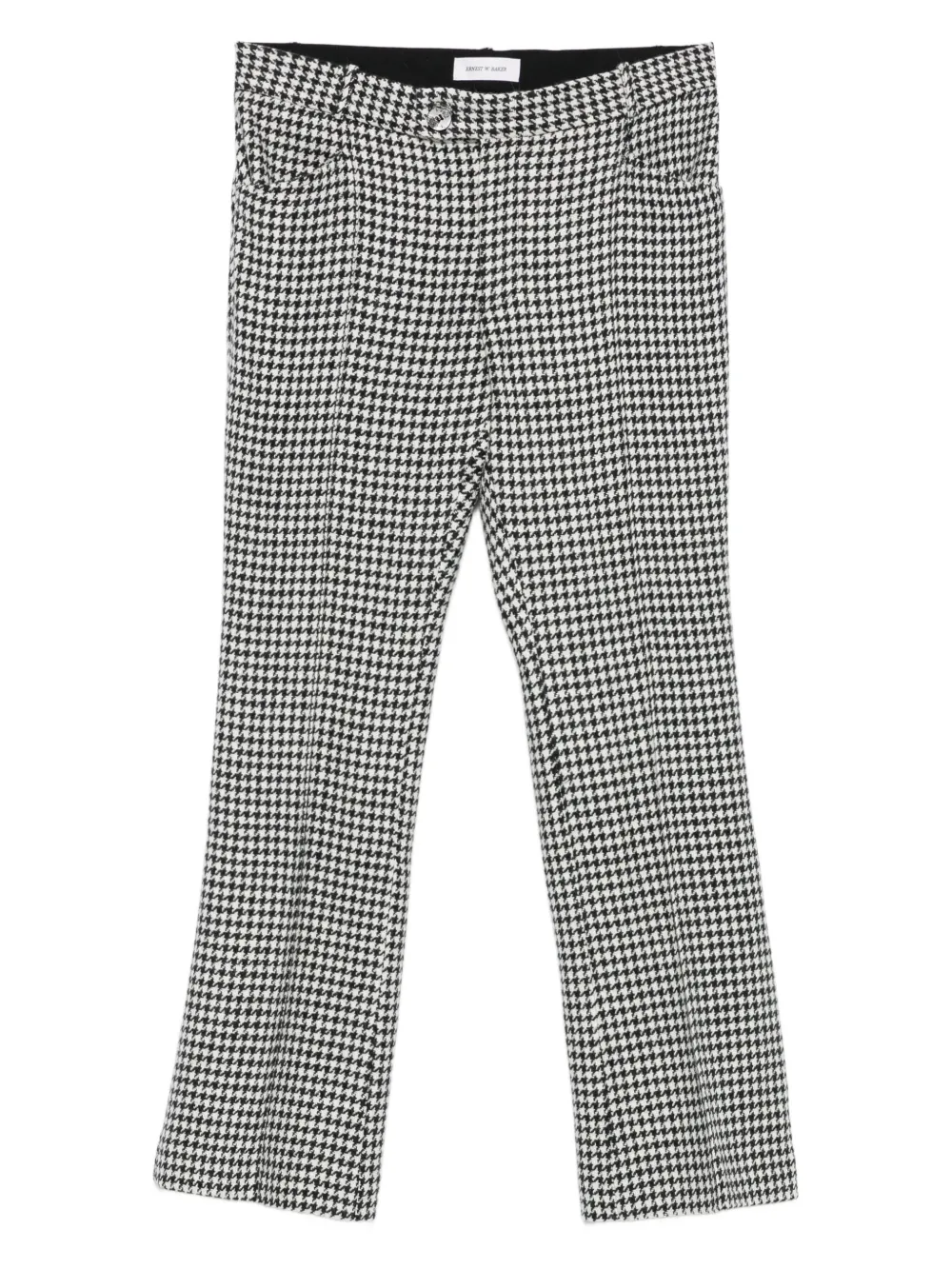 Ernest W. Baker houndstooth wool trousers | Black | Image 1