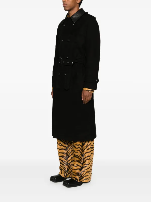 Ernest W. Baker レザーカラーベルテッドコート | ブラック | FARFETCH JP