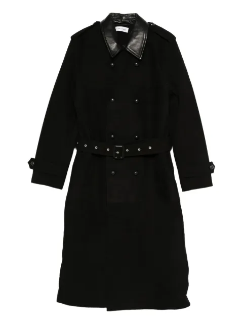 Ernest W. Baker leather-collared belted coat
