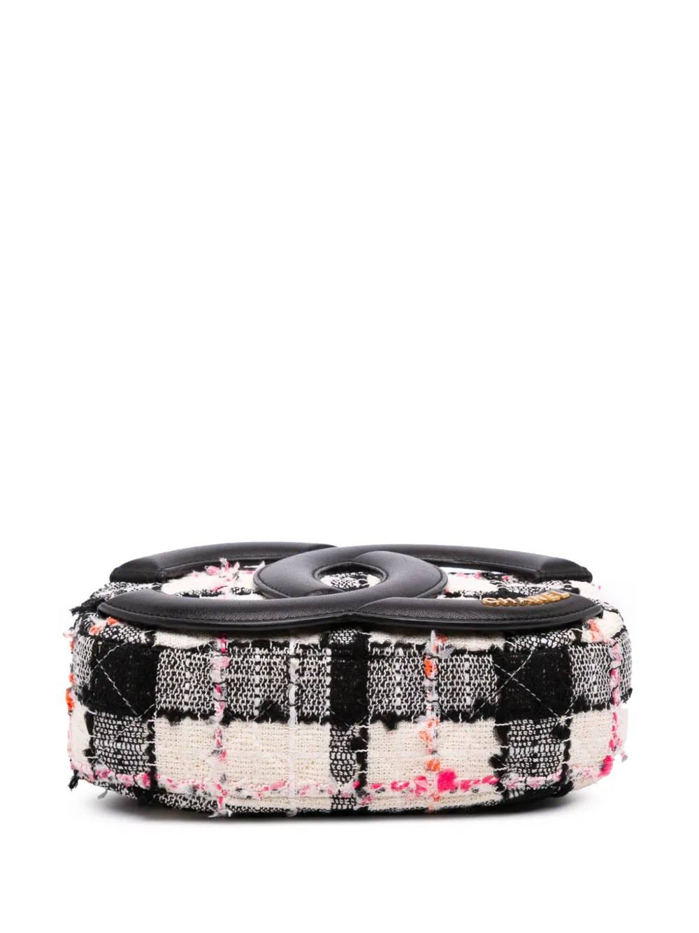 Pre-owned Chanel 2020 Tweed And Lambskin Coco Midnight Camera Bag Crossbody Bag In White