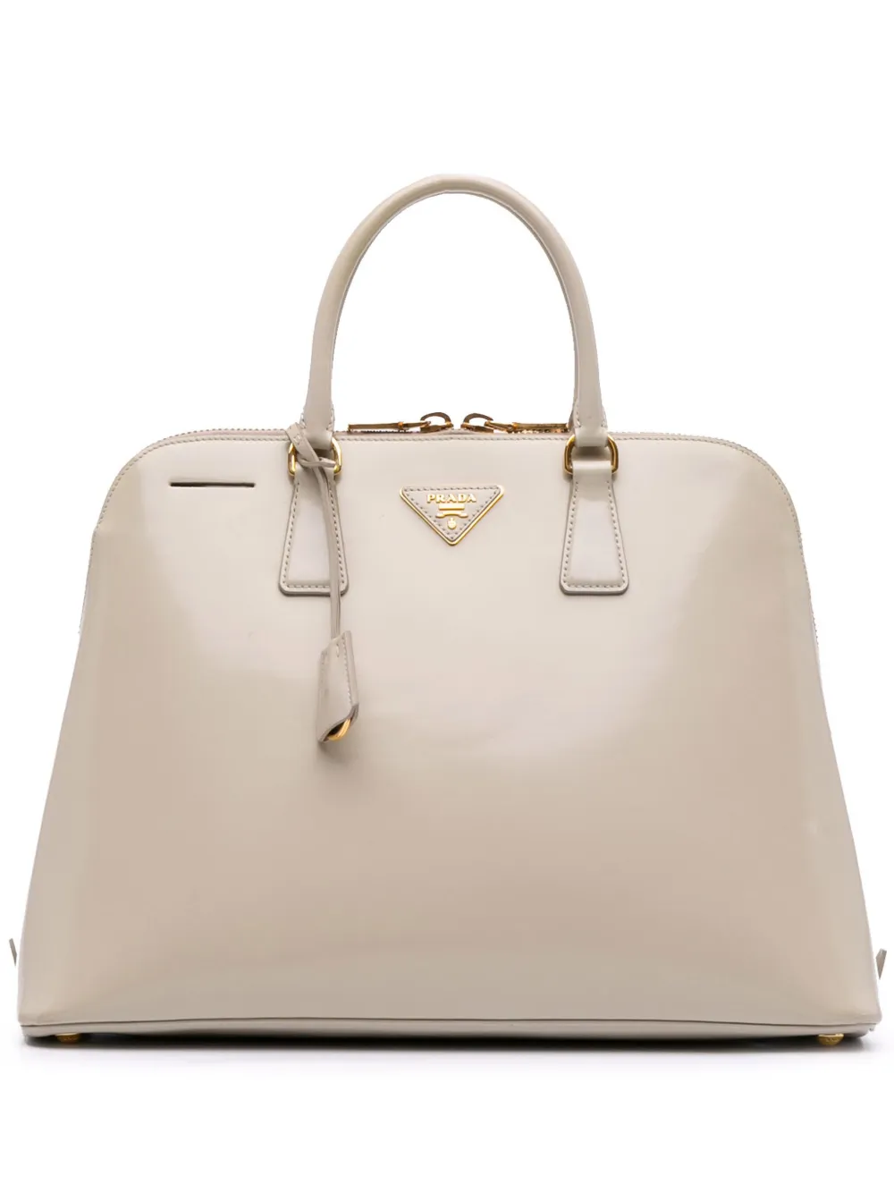 Pre-owned Prada 2010-2025 Large Brushed Leather Promenade Satchel In Brown