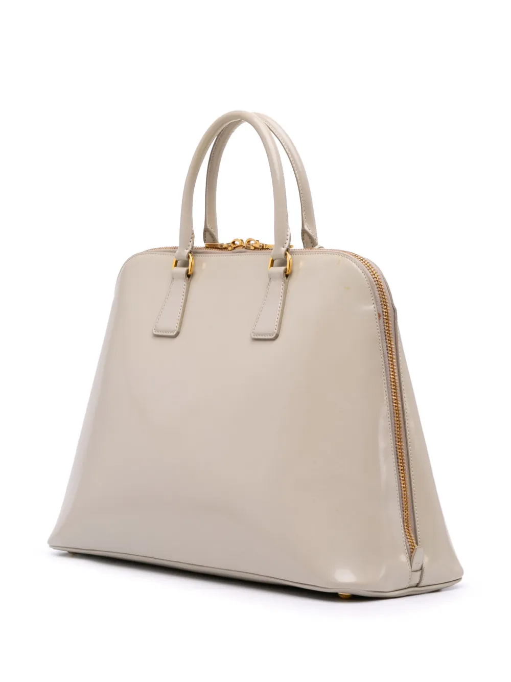 Pre-owned Prada 2010-2025 Large Brushed Leather Promenade Satchel In Brown