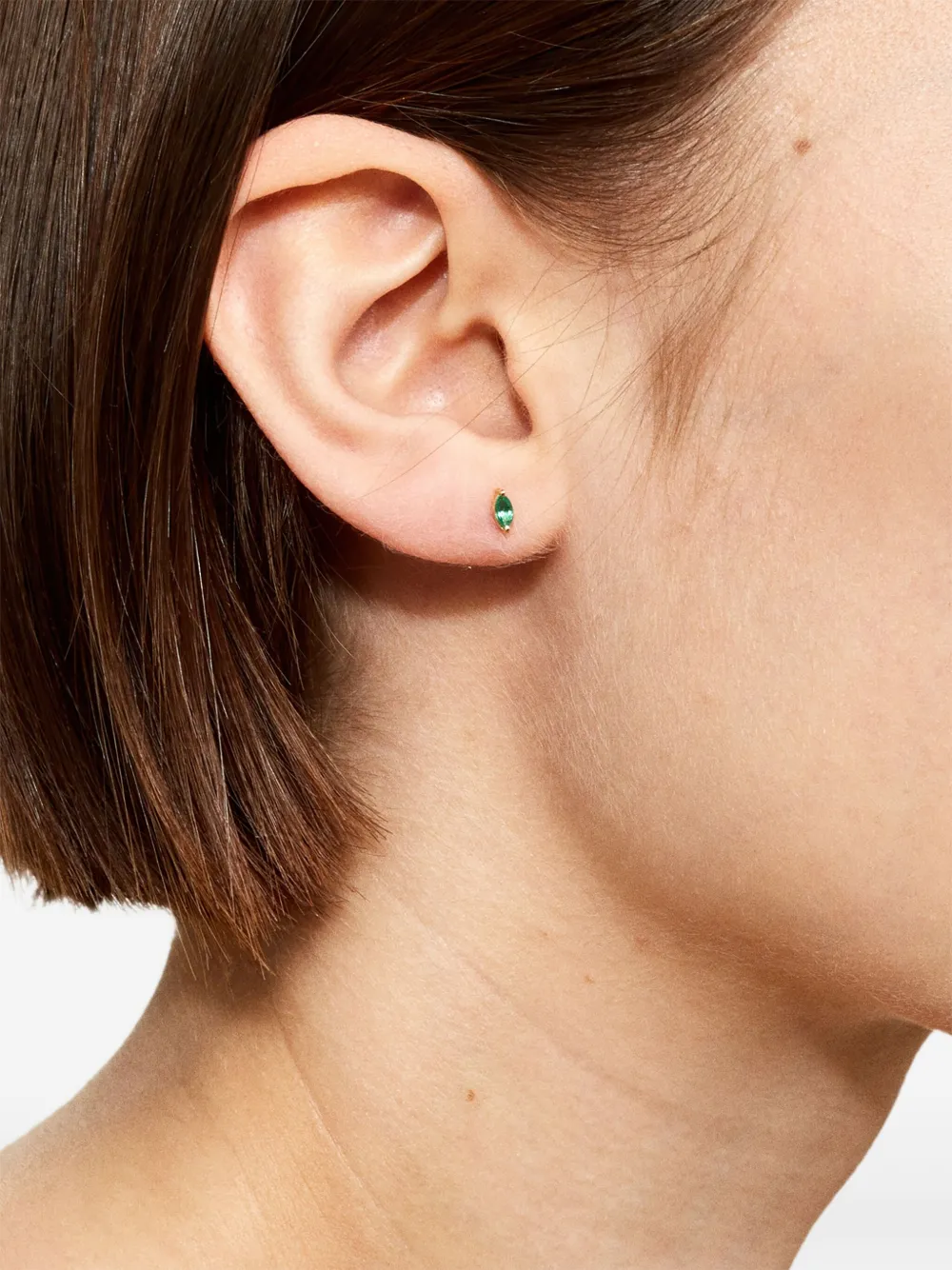 18k Yellow Gold Marquise Emerald Earring