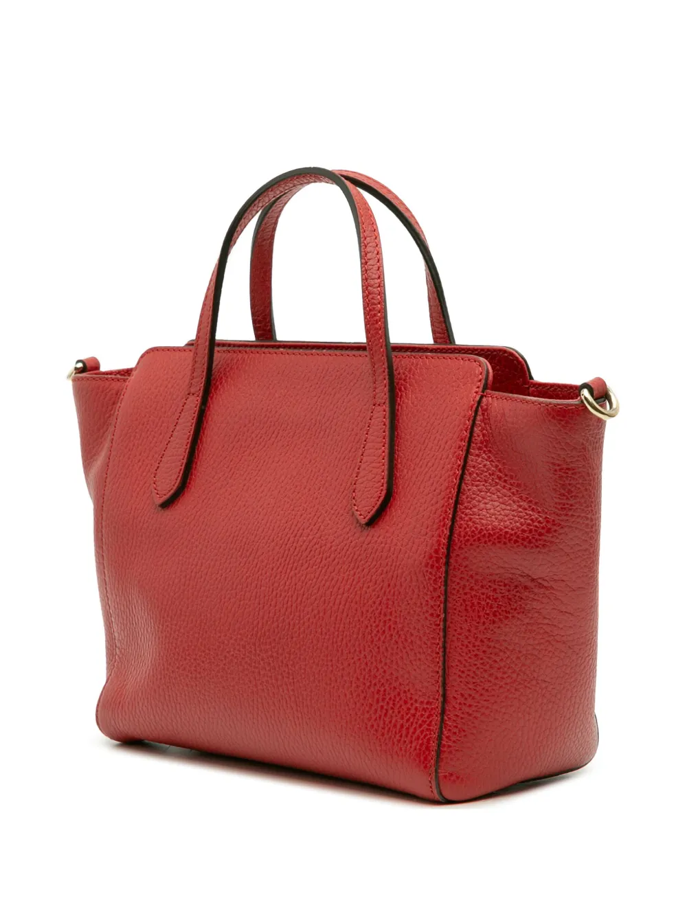 Pre-owned Gucci 2016-2025 Mini Leather Swing Satchel In Red