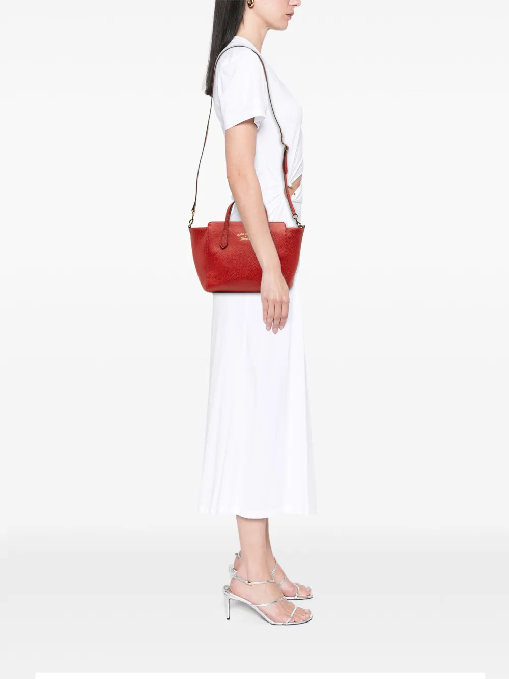 Pre-owned Gucci 2016-2025 Mini Leather Swing Satchel In Red
