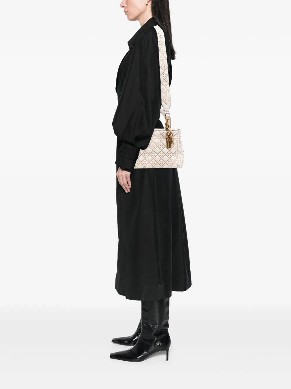 Christian Dior Pre-Owned 2018 Medium Calfskin Cannage Studded Supple Lady Dior satchel | Pre-Owned | Image 2