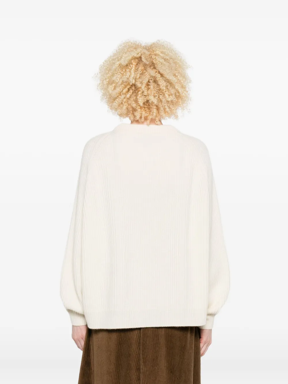 Dušan Ribbed Raglan Sweater In Neutral