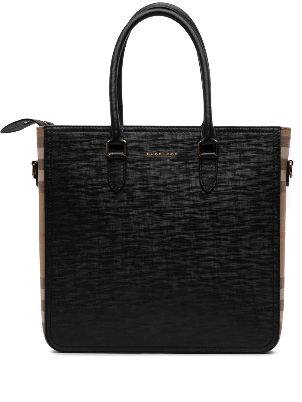 Burberry Pre-Owned 2000-2017 Leather and House Check satchel - ブラウン Burberry Pre-Owned 2000-2017 Leather and House Check satchel - ブラウン