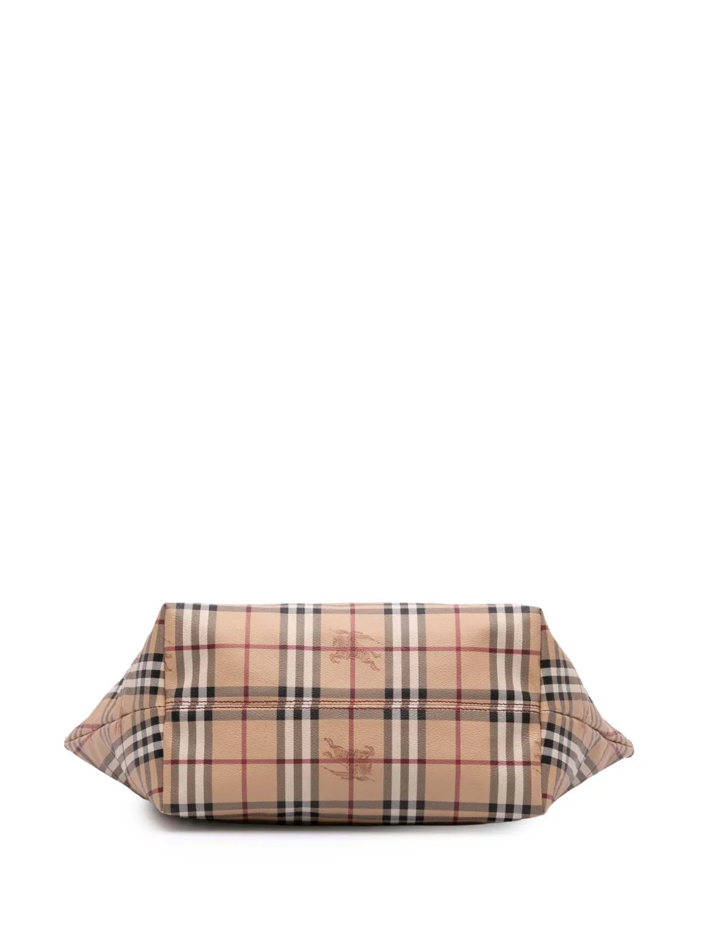 Pre-owned Burberry 2000-2017 Small Haymarket Check Coated Canvas Salisbury Tote Bag In Brown