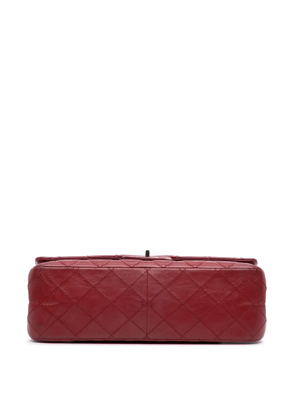 Pre-owned Chanel 2012 Reissue 2.55 Aged Calfskin Double Flap 227 Shoulder Bag In Red
