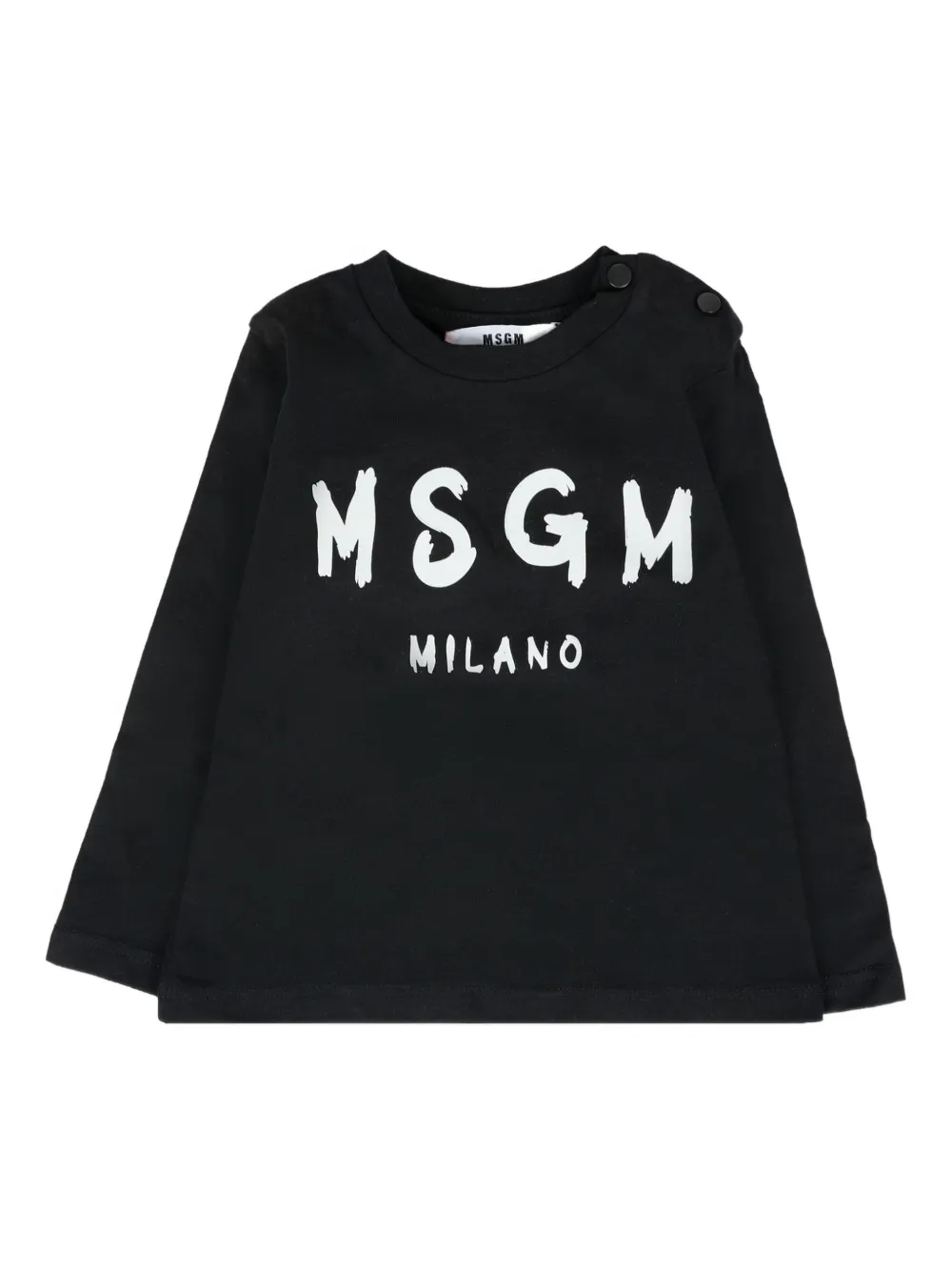 MSGM Kids logo-print long-sleeve T-shirt | Black | Image 1
