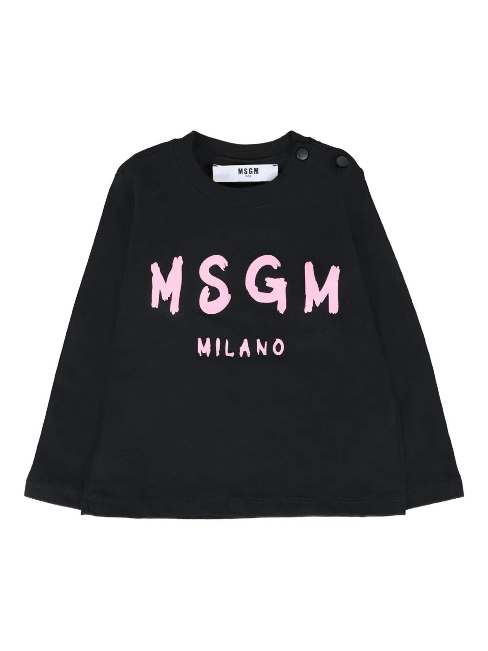 MSGM Kids logo-print long-sleeve T-shirt | Black | Image 1