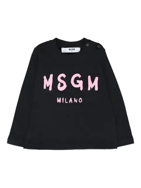 MSGM Kids logo-print long-sleeve T-shirt