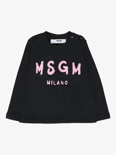 MSGM Kids logo-print long-sleeve T-shirt